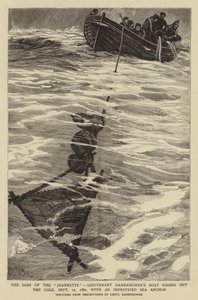 La perdita della Jeannette, la barca del tenente Danenhower affronta la tempesta, 12 settembre 1881, con un